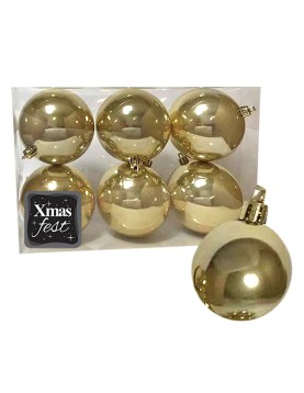 Μπάλες Περλέ Χρυσές πακ=6τεμ φ6 ø6cm Xmasfest 1132565
