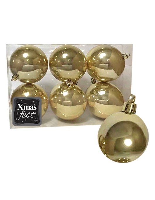 Μπάλες Περλέ Χρυσές πακ=6τεμ φ6 ø6cm Xmasfest 1132565