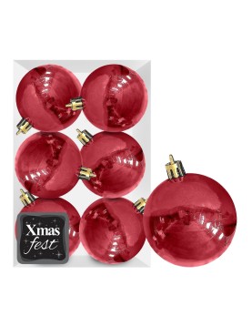 Μπάλες Περλέ Κόκκινες πακ=6τεμ φ8 ø8cm Xmasfest 1132567