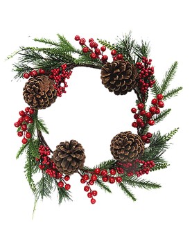 Στεφάνι Κουκουνάρια με γκι ø45cm Xmasfest 1132573