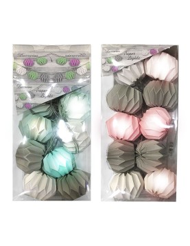 10 led Μπαταρίας Μπάλες Με Χάρτινες Μπάλες ø7,5cm Xmasfest 1132608