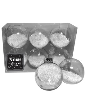 Μπάλες με Γέμιση Χιόνι πακ=6τεμ φ8 ø8cm Xmasfest 1132771