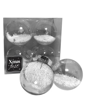 Μπάλες με Γέμιση Χιόνι πακ=4τεμ φ10 ø10cm Xmasfest 1132772