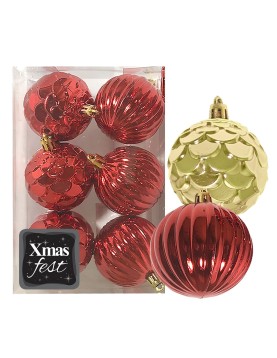 Μπάλες Ανάγλυφες πακ=6τεμ φ6 ø6cm Xmasfest 1132773