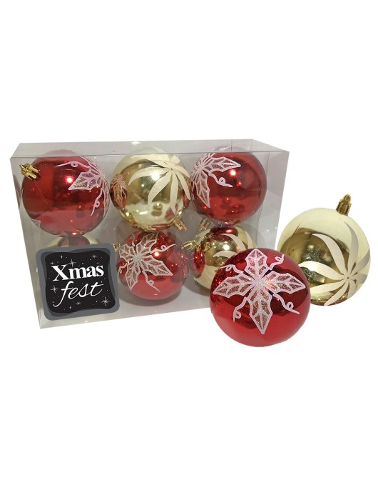 Μπάλες Ντεκόρ 3 Κόκκινες & 3 Χρυσές φ8 ø8cm Xmasfest 1132777