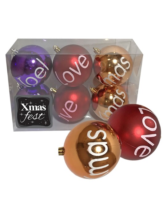 Μπάλες με Ευχές πακ=6τεμ φ8 ø8cm Xmasfest 1132779