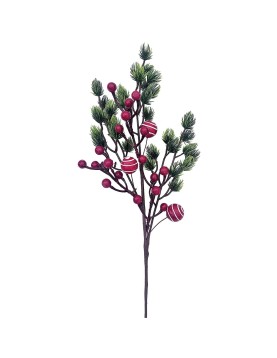 Κλωνάρι Πεύκο με γκι και Χιονισμένες Μπάλες 55x18cm Xmasfest 1132852