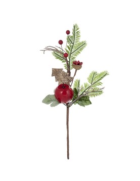 Κλωνάρι με Μήλο &amp; Δεντράκι 30x12cm Xmasfest 1132855