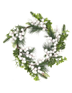 Στεφάνι με Λευκούς Καρπούς ø35cm Xmasfest 1132858