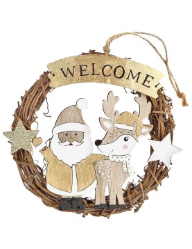 Στεφάνι Κλαδιών Άγιος-Τάρανδος 17x17cm Xmasfest 1133159