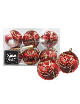 Μπάλες Ντεκόρ 6τεμ φ8 ø8cm Xmasfest 1133170