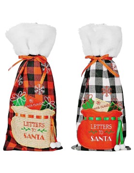 Θήκη Κρασιού Xmas Καρώ 36x16cm Xmasfest 1133201