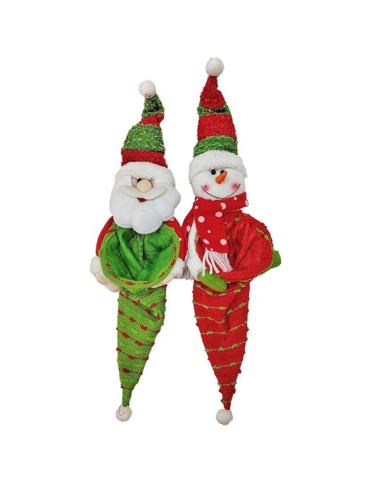 Κουκλάκι Άγιος-Χιονάνθρωπος με Θήκη για Γλυκά 50x13cm Xmasfest 1133248