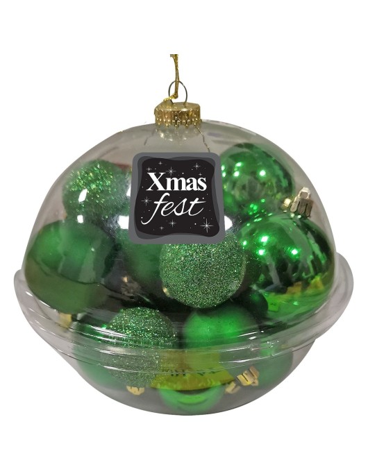 Μπάλες Πράσινες mix σε Κουτί Μπάλα πακ=18x15cm Xmasfest 1133300