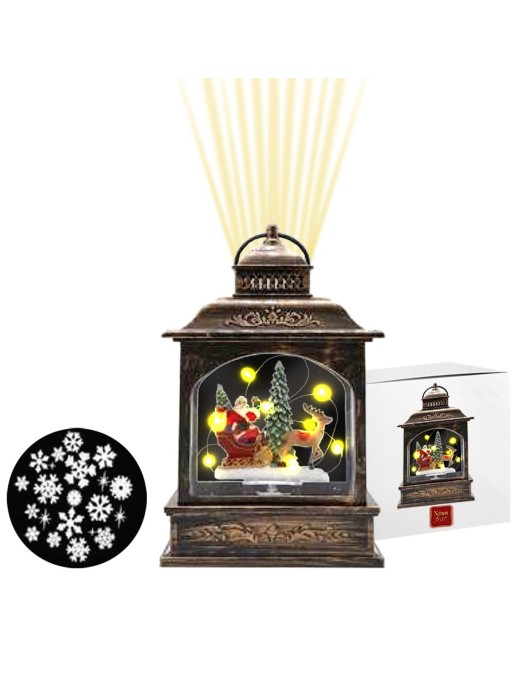 Φανάρι Άγιος με Λαμπάκια και Προτζέκτορα Usb/μπαταρίας 21x13,5x8cm Xmasfest 1133321