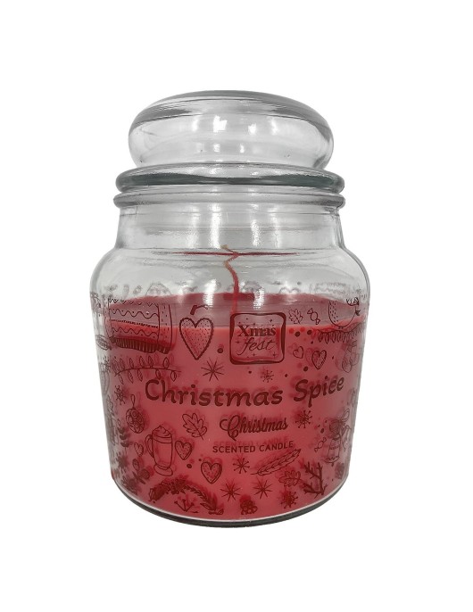 Κερί Christmas Spice σε Βάζο με Καπάκι Μεγάλο 50h 311gr Net, 14,5x11cm Xmasfest 1133336