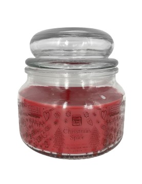 Κερί Christmas Spice σε Βάζο με Καπάκι Μεσαίο 35h 226gr Net, 10x9,5cm Xmasfest 1133338