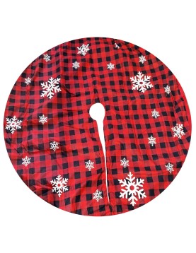 Ποδιά Δέντρου Κόκκινη Καρώ ø120cm Xmasfest 1133349