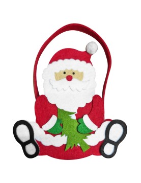 Καλάθι Τσόχινο Άγιος Βασίλης 16x15x6cm Xmasfest 1133408