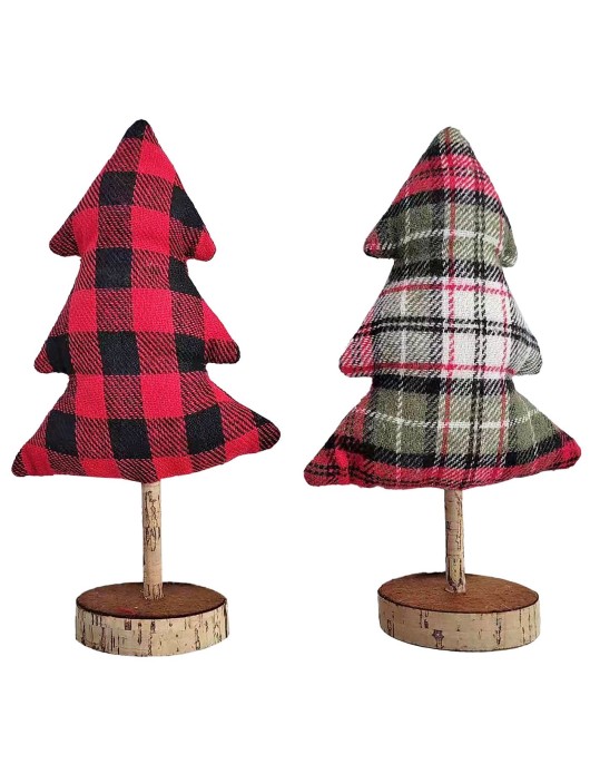 Χριστουγεννιάτικο Δέντρο Πάνινο με Ξύλινα Βάση 23x15cm Xmasfest 1133430