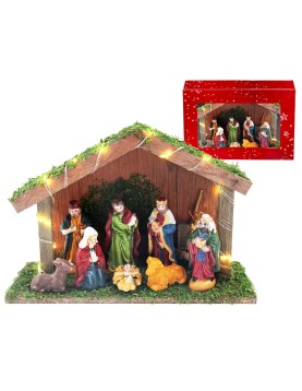 Φάτνη Ξύλινη με led 30x20x10cm Xmasfest 1133465