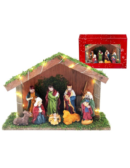 Φάτνη Ξύλινη με led 30x20x10cm Xmasfest 1133465