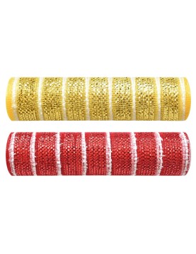 Διχτυωτό Ύφασμα Χριστουγέννων Δίχρωμο σε Ρολό 4.6m x 26cm Xmasfest 1133466