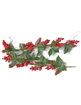 Γιρλάντα Χριστουγεννιάτικη με γκι Καρπούς και Κουκουνάρια 130cm Xmasfest 1133470