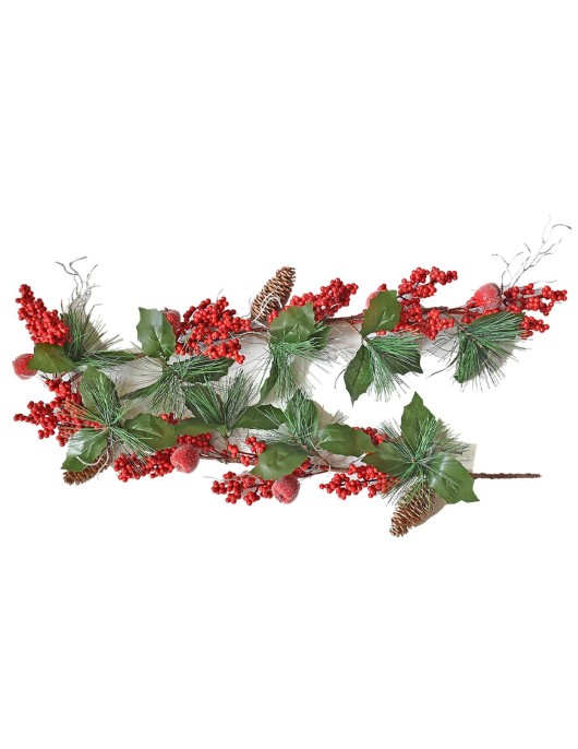 Γιρλάντα Χριστουγεννιάτικη με γκι Καρπούς και Κουκουνάρια 130cm Xmasfest 1133470