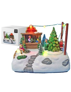 Χωριό Xmas με Κιόσκι &amp; Δέντρα 18x12x11cm Xmasfest 1133481