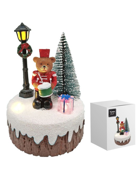 Παράσταση Αρκούδος με Φανάρι & Δέντρο 12cm Xmasfest 1133484