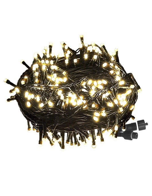 100 Λαμπάκια LED Λευκό Θερμό σε Σειρά με Επέκταση & Προγράμματα IP44 5m (δεν Περιέχεται ο Μετασχηματιστής) Xmasfest 1133498