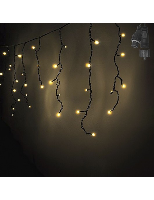 100 Λαμπάκια LED Λευκό Θερμό Βροχή με Επέκταση & Προγράμματα IP44 110x80cm (δεν Περιέχεται ο Μετασχηματιστής) Xmasfest 1133500