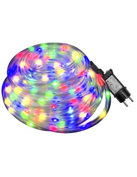 Φωτοσωλήνας 200 LED 10m Πολύχρωμος με Προγράμματα IP44 ø11mm 10m (+3m Extra Καλώδιο) Xmasfest 1133512