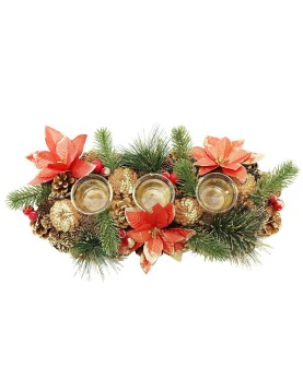 Κηροπήγιο με Χριστουγεννιάτικη Διακόσμηση Κόκκινο 46cm Xmasfest 1133515