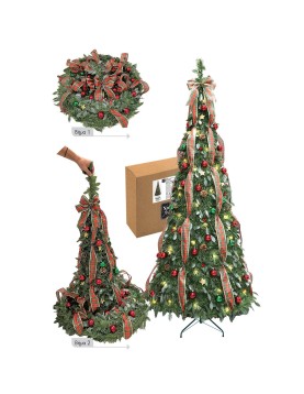 Δέντρο pop up με Στολισμό &amp; led 180cm 180cm ~ø76cm Xmasfest 1133520