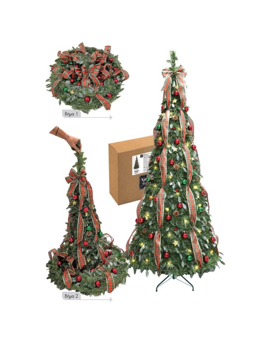 Δέντρο pop up με Στολισμό & led 180cm 180cm ~ø76cm Xmasfest 1133520