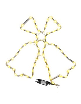 Καμπάνες Φωτοσωλήνας 60 LED 3m Λευκό Θερμό με Προγράμματα IP44 ø11mm 3m Φωτοσωλήνας (+3m Extra Καλώδιο) 58x56cm Xmasfest 1133524