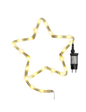 Φωτοσωλήνας Αστέρι 23 LED 1m Λευκό Θερμό με Προγράμματα IP44 ø11mm 1m Φωτοσωλήνας (+3m Extra Καλώδιο) 30x30cm Xmasfest 1133525