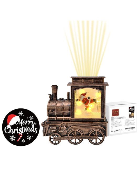 Φανάρι Τρένο με Λαμπάκια και Προτζέκτορα Usb/μπαταρίας 17x16x8,5cm Xmasfest 1133533