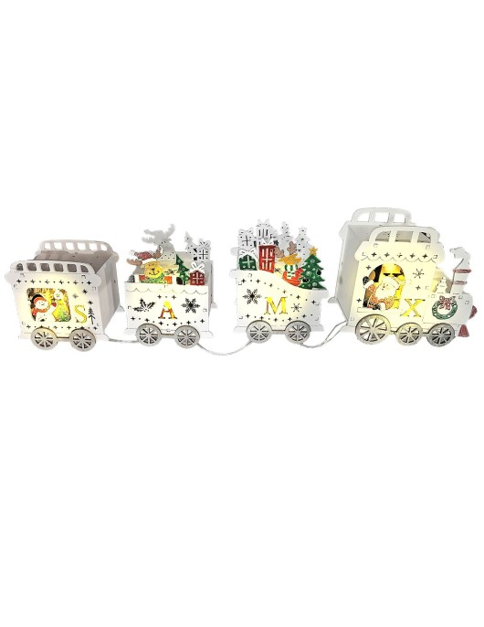 Τρένο 3d Ξύλινο με 4led 42x12,5x7,5cm Xmasfest 1133537