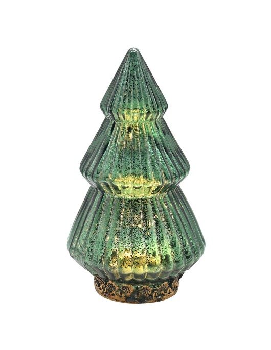 Φανάρι led Γυάλινο Δέντρο Αντικέ Copper 22x12,5cm Xmasfest 1133547