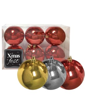 Μπάλα Γυαλιστερή πακ=6τεμ φ7 ø7cm Xmasfest 1133548