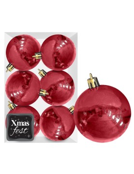 Μπάλες Περλέ Κόκκινες πακ=6τεμ φ10 ø10cm Xmasfest 1133550