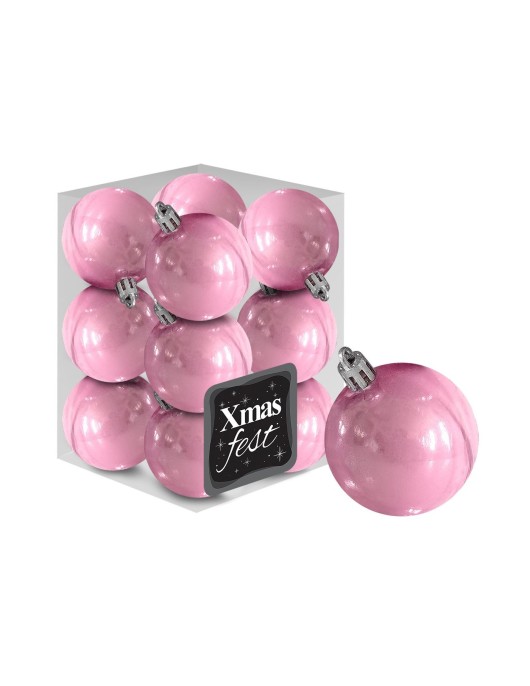 Μπάλες Περλέ ροζ πακ=12τεμ φ4 ø4cm Xmasfest 1133552