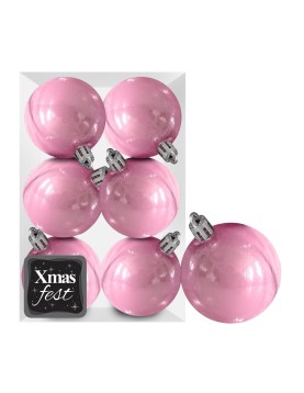Μπάλες Περλέ ροζ πακ=6τεμ φ6 ø6cm Xmasfest 1133553