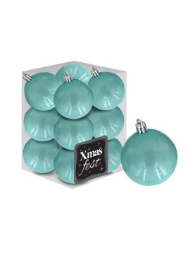 Μπάλες Γυαλιστερές Θαλασσί πακ=12τεμ φ4 ø4cm Xmasfest 1133556