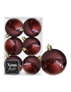 Μπάλες Γυαλιστερές Μπορντώ πακ=6τεμ φ8 ø8cm Xmasfest 1133562