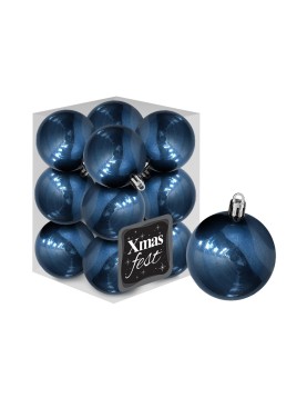 Μπάλες Γυαλιστερές Σκούρο Πετρόλ πακ=12τεμ φ4 ø4cm Xmasfest 1133564