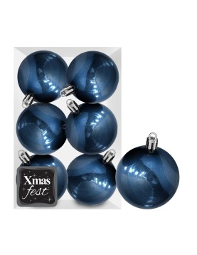 Μπάλες Γυαλιστερές Σκούρο Πετρόλ πακ=6τεμ φ6 ø6cm Xmasfest 1133565